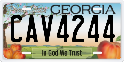 GA license plate CAV4244
