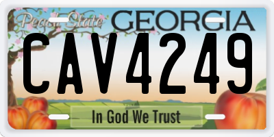 GA license plate CAV4249