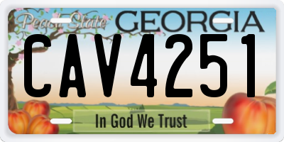 GA license plate CAV4251