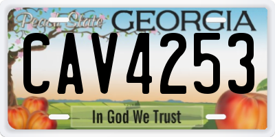 GA license plate CAV4253