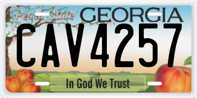 GA license plate CAV4257