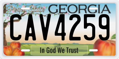 GA license plate CAV4259