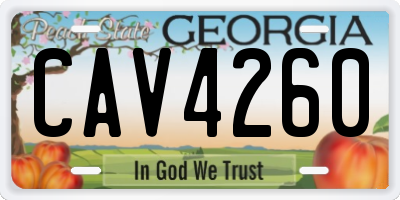 GA license plate CAV4260