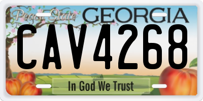 GA license plate CAV4268