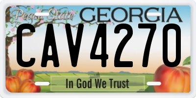 GA license plate CAV4270