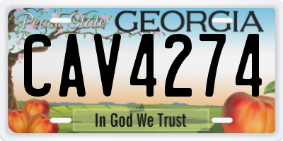 GA license plate CAV4274