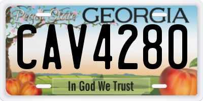 GA license plate CAV4280