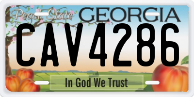 GA license plate CAV4286
