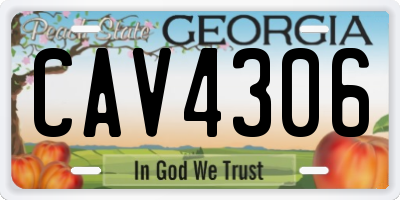 GA license plate CAV4306