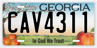 GA license plate CAV4311