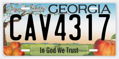 GA license plate CAV4317