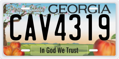 GA license plate CAV4319