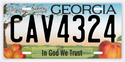 GA license plate CAV4324