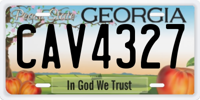 GA license plate CAV4327