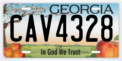 GA license plate CAV4328