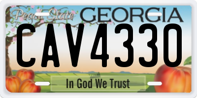 GA license plate CAV4330