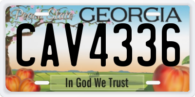 GA license plate CAV4336