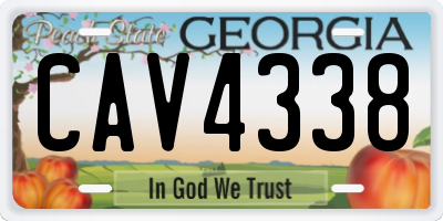 GA license plate CAV4338