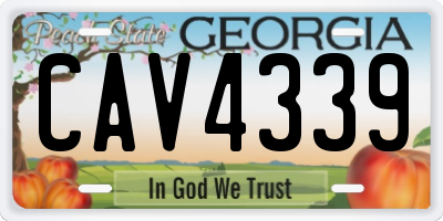 GA license plate CAV4339