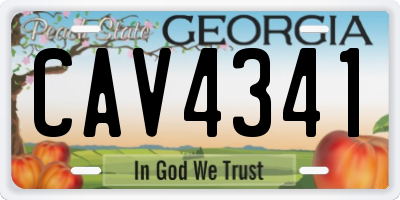 GA license plate CAV4341