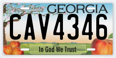 GA license plate CAV4346