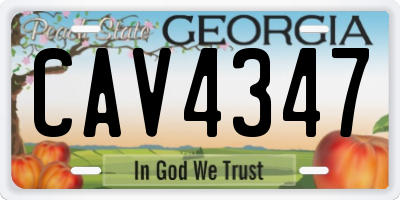 GA license plate CAV4347