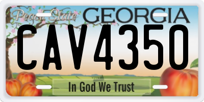 GA license plate CAV4350