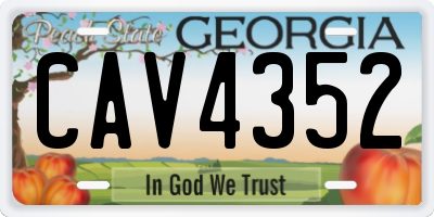 GA license plate CAV4352