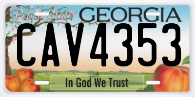 GA license plate CAV4353