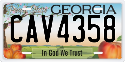 GA license plate CAV4358