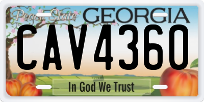 GA license plate CAV4360