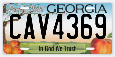 GA license plate CAV4369