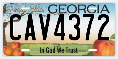 GA license plate CAV4372