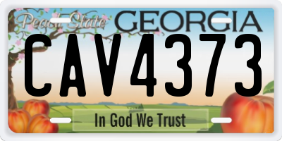 GA license plate CAV4373