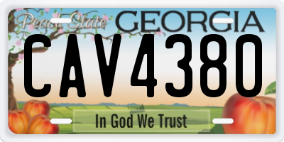 GA license plate CAV4380