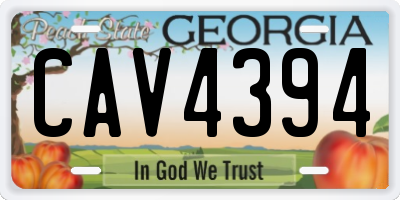 GA license plate CAV4394