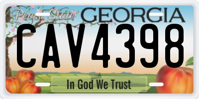 GA license plate CAV4398