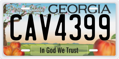 GA license plate CAV4399
