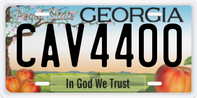 GA license plate CAV4400