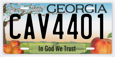GA license plate CAV4401