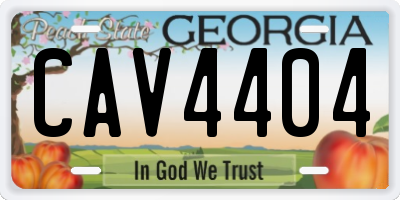 GA license plate CAV4404
