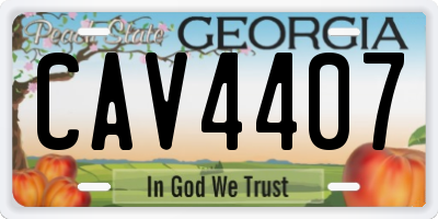 GA license plate CAV4407