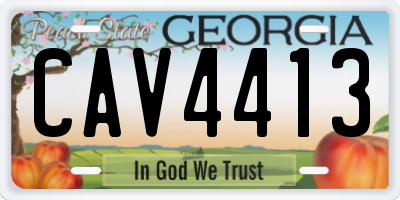 GA license plate CAV4413