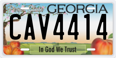 GA license plate CAV4414