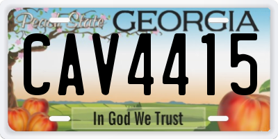 GA license plate CAV4415