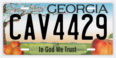 GA license plate CAV4429