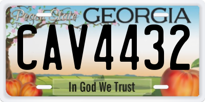 GA license plate CAV4432