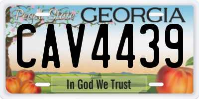 GA license plate CAV4439