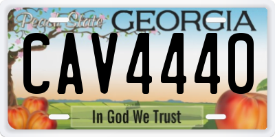 GA license plate CAV4440