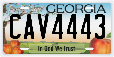 GA license plate CAV4443